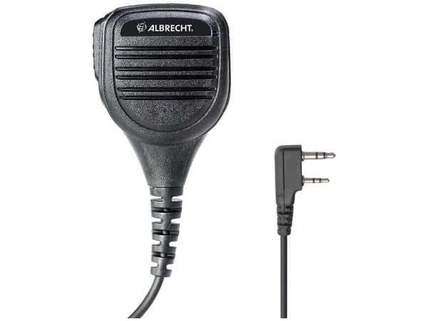 Albrecht SM600-K, Høyttaler/mikrofon, Kenwood, Svart, 3.5 mm/2.5 mm, Støvresistent, Sprutsikker