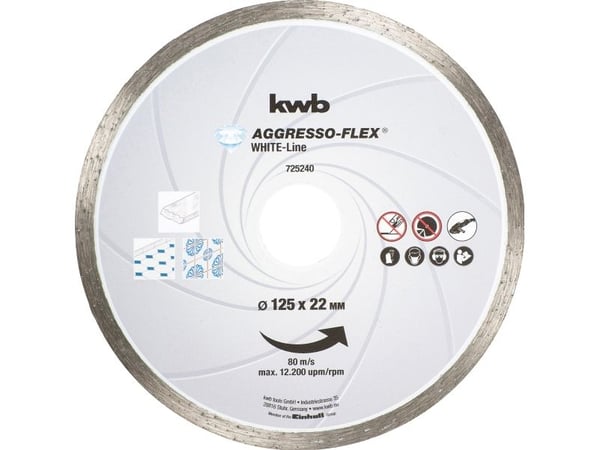 kwb 725240, Kutteskive, Hard keramikk, Marmor, Flis, Alle merker, 2,2 cm, 12,5 cm, 5 mm