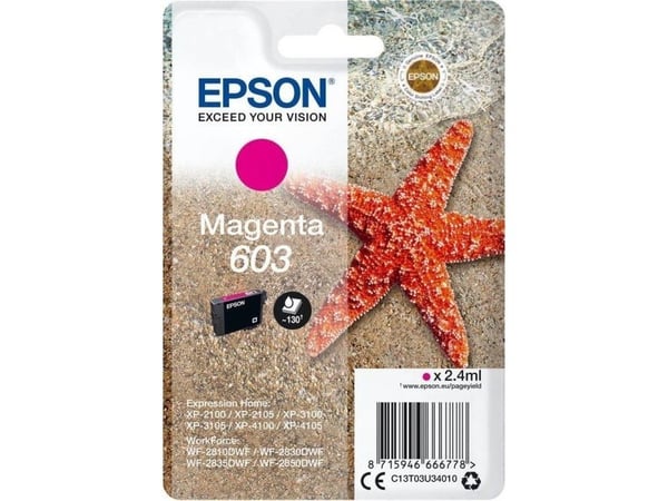 Epson Singlepack Magenta 603 Ink, Perusvärintuotto, Magenta, 2,4 ml, 1 kpl, Kertapakkaus