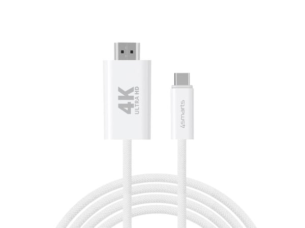 4smarts - Adapterkabel - 24 pin USB-C hann til HDMI hann - 2 m - hvit - 4K 60Hz støtte
