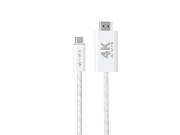 4smarts - Adapterkabel - 24 pin USB-C hann til HDMI hann - 2 m - hvit - 4K 60Hz støtte