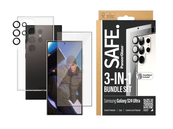SAFE. by PanzerGlass - 3-i-1 Pakke - baksidedeksel for mobiltelefon - termoplast-polyuretan (TPU), plastikk - gjennomsiktig - for Samsung Galaxy S2...