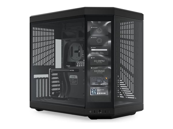 HYTE Y70 Touch - Mid tower - utvidet ATX (E-ATX) - sidepanel med vindu (glass) - ingen strømforsyning (ATX) - svart - USB/lyd