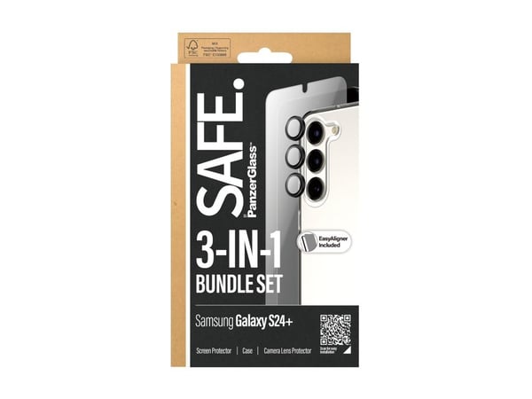 SAFE. by PanzerGlass - 3-i-1 beskyttelsespakke - baksidedeksel for mobiltelefon - termoplast-polyuretan (TPU), plastikk - gjennomsiktig - for Samsu...