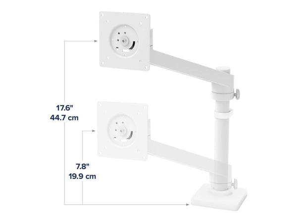 Ergotron NX - Monteringssett (armmontering, tilbehørsfastvare, sokkel, stang, svingtapp) - for Skjerm - hvit - skjermstørrelse: inntil 34" - skrive...