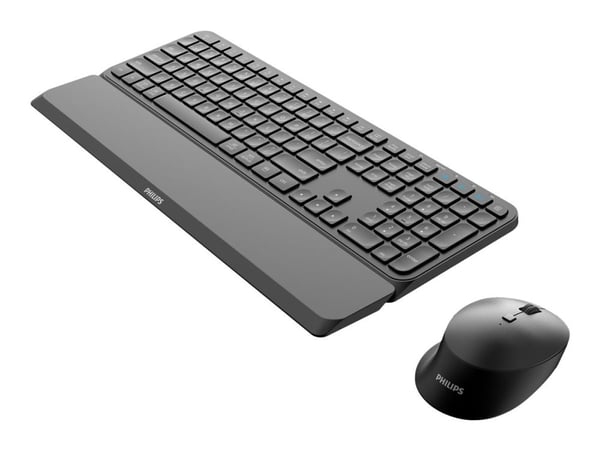 Philips 6000 series SPT6607B - Tastatur- og mussett - trådløs - 2.4 GHz, Bluetooth 3.0, Bluetooth 5.0 - QWERTY - svart