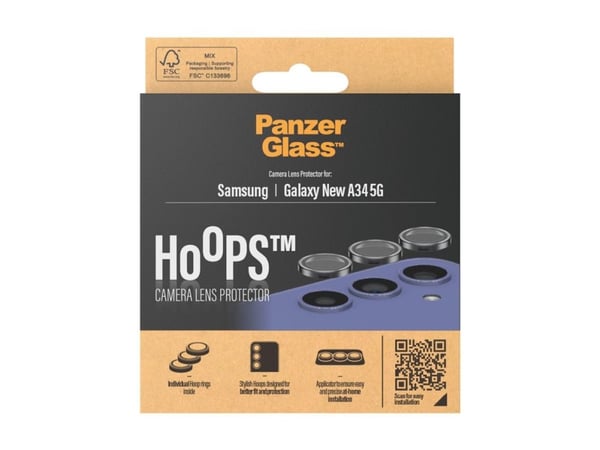PanzerGlass Hoops - Linsebeskyttelse for mobiltelefon - svart - for Samsung Galaxy A35