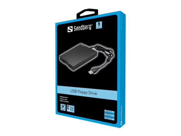 Sandberg USB Floppy Mini Reader - Platestasjon - Diskett (1.44 MB) - USB - ekstern
