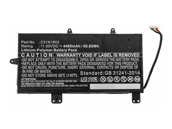 CoreParts - Batteri för bärbar dator (likvärdigt med: ASUS 0B200-02980200, ASUS AUX480NB, ASUS C31N1803) - 11.55V - litiumpolymer - 4400 mAh - 50.8...