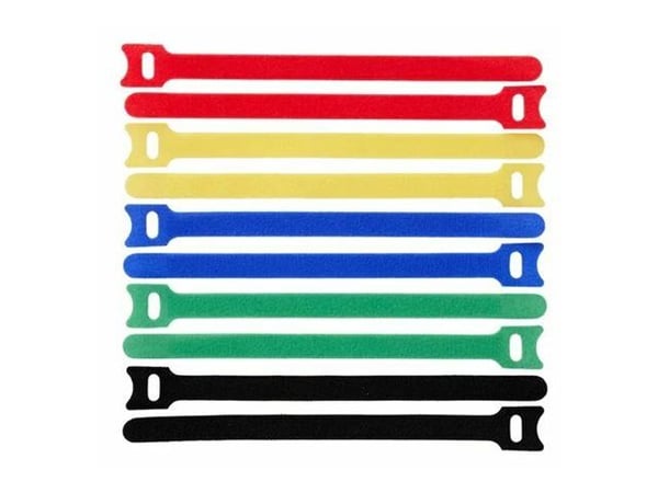 Lanview LVT-CABLESTRAPS1512-10MULTI, Koukullinen ja lenkillinen nippuside, Polypropeeni (PP), Monivärinen, 150 mm, 12 mm, 1,2 cm