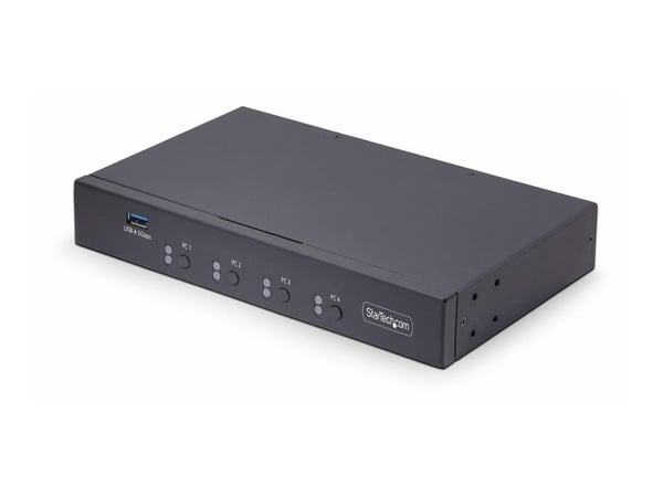 StarTech.com 4-Port KM Switch with Mouse Roaming, USB Switch for Keyboard/Mouse, 3.5mm and USB Audio, Peripheral Sharing for 4 Computers, USB 3.0 S...
