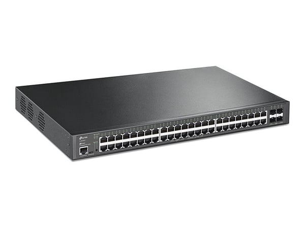TP-Link JetStream TL-SG3452XP V1 - Kytkin - L2+ - Hallittu - 48 x 10/100/1000 (PoE+) + 4 x 10 Gigabit SFP+ - Telineasennettava - PoE+ (500 W) - PoE...