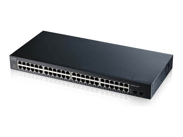Zyxel GS1900-48 - Kytkin - älykäs - 48 x 10/100/1000 + 2 x Gigabit SFP - pöytätietokone, jalusta-asennettava, seinäasennettava
