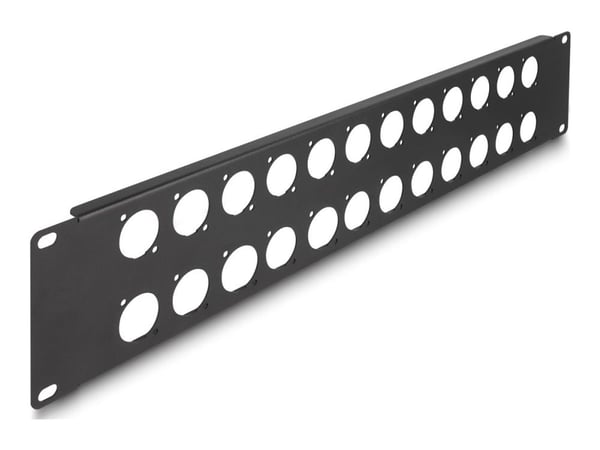 Delock - Pluggbord (blankt) - D-type - rackmonterbar - svart - 2U - 19" - 24 porter