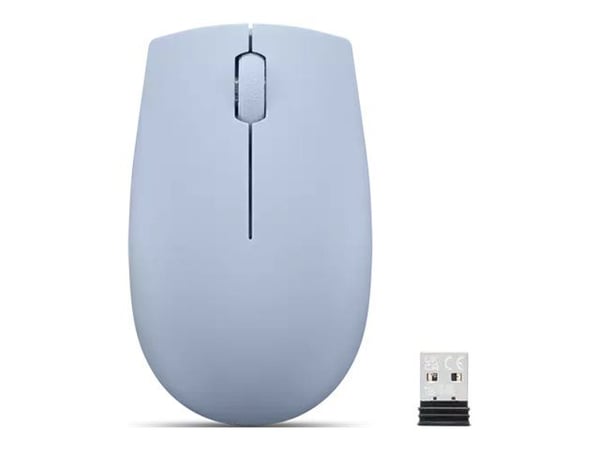 Lenovo 300 Wireless Compact - Hiiri - akulla - optinen - 3 painiketta - langaton - 2,4 GHz - langaton vastaanotin (USB) - huurteensininen - läpipai...