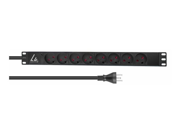Lanview LVR-2MDK-LIC-DK8, Perus, 1U, Yksivaiheinen, Vaaka, musta, 8 AC-pistorasia(a)