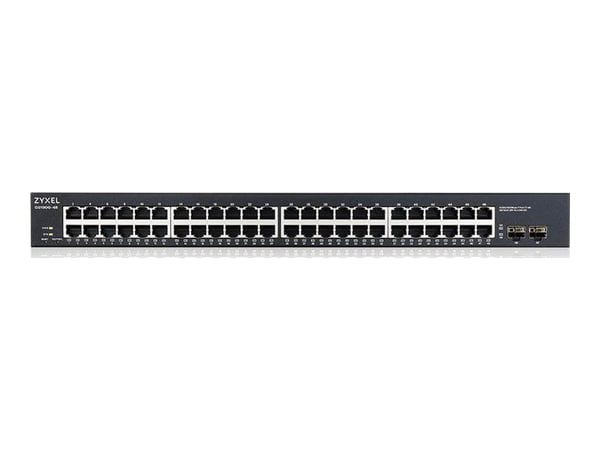 Zyxel GS1900-48 - Switch - smart - 48 x 10/100/1000 + 2 x Gigabit SFP - stasjonær, rackmonterbar, veggmonterbar