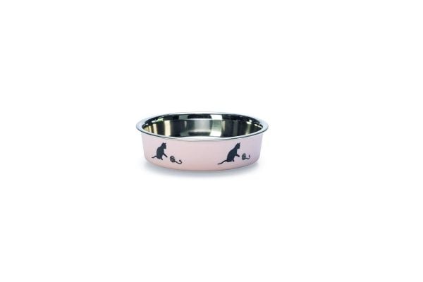KARLIE METAL CAT BOWL 160 ml rosa