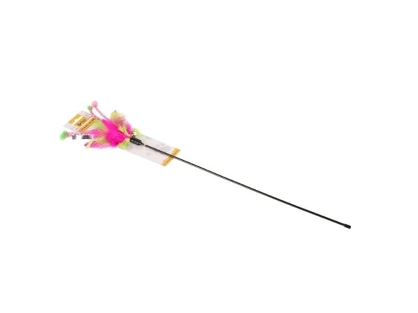 Dingo fiskestang til katt foxi 45+15 cm rosa/grønn