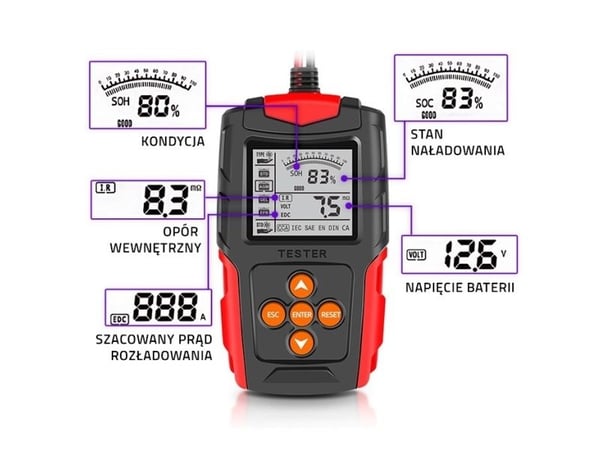 Qoltec batteritester - 12 / 24 V