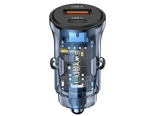 Usams Laturi USAMS C32 1xUSB+1xUSB-C 30W pikalataus sininen/sininen (US-CC164)