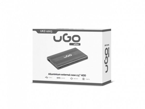 uGo Marapi S120, HDD/SSD-kabinett, 2.5", Serial ATA II, USB-tilkobling, Sort