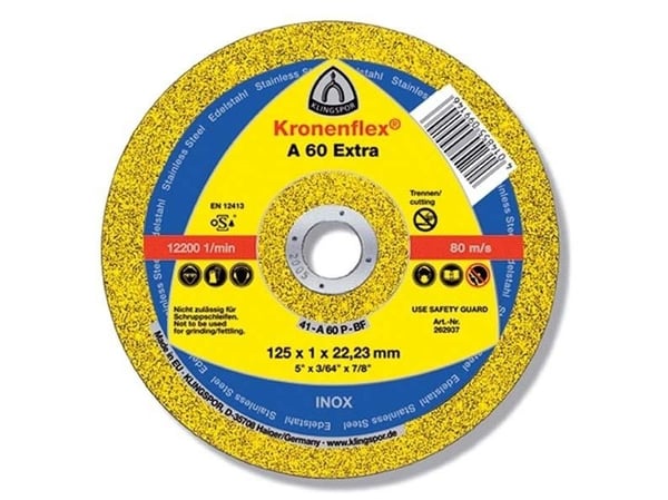 Klingspor A 60 Extra kappeskive 262937 rett 125 mm 22,23 mm (25 stk.)