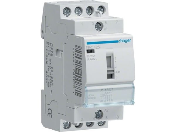 Kontaktor 25A 4 slutte 230V 2M ERC425 ERC425