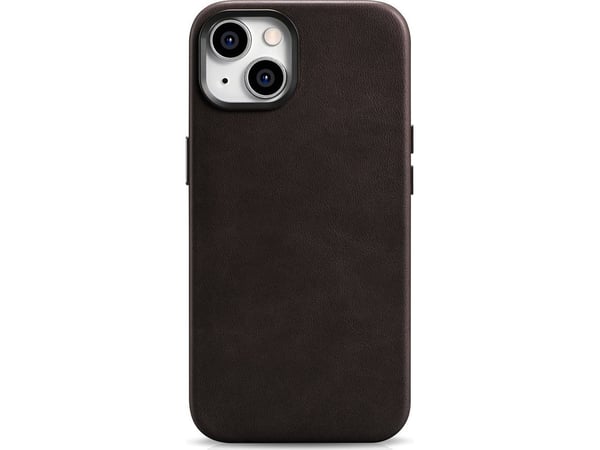 iCarer Oil Wax Premium lær-etui iPhone 14 Plus magnetisk lær-etui med MagSafe brun (WMI14220703-BN)