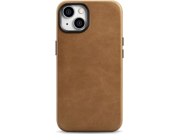 iCarer Oil Wax Premium Leather Case iPhone 14 Plus magnetisk lærdeksel med MagSafe brun (WMI14220703-TN)