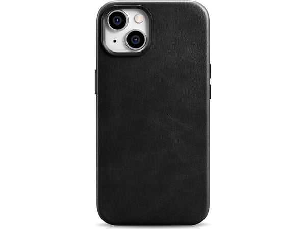 iCarer Oil Wax Premium Leather Case magnetisk lærveske for iPhone 14 Plus med MagSafe svart (WMI14220703-BK)