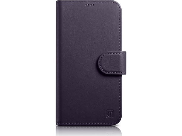 iCarer wallet case 2-i-1 deksel til iPhone 14 Plus anti-RFID i skinn, flip-telefonetui - mørk lilla (WMI14220727-DP)