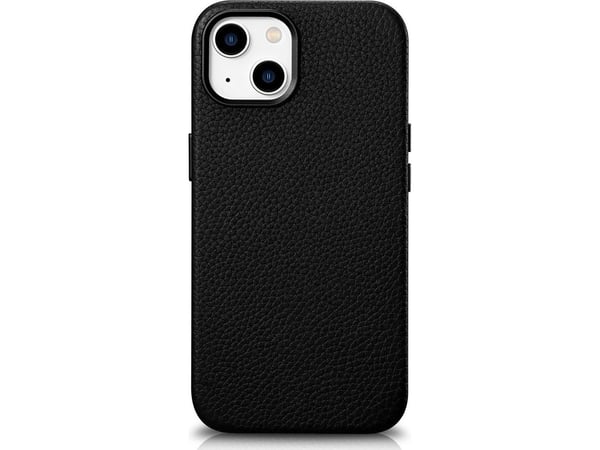 iCarer Litchi Premium Nahkakotelo iPhone 14 Plus magneettikotelo MagSafe musta (WMI14220711-BK)