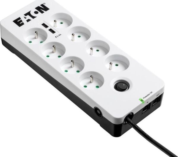 Eaton Protection Box - Överspänningsskydd - Växelström 220-250 V - 2500 Watt - utgångskontakter: 8 - vit