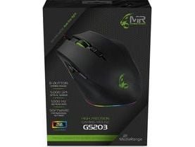 MediaRange Gaming Series - Mus - ergonomisk - 8 knapper - kablet - USB 2.0 - svart