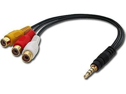 Lindy 35539, 0,25 m, 3.5mm, 3 x RCA, Hankjønn, Hunkjønn, Sort