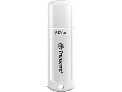 Transcend JetFlash 730 - USB flash-enhet - 512 GB - USB 3.1 Gen 1 - vit