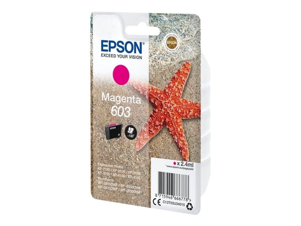 Epson Singlepack Magenta 603 Ink, Perusvärintuotto, Magenta, 2,4 ml, 1 kpl, Kertapakkaus