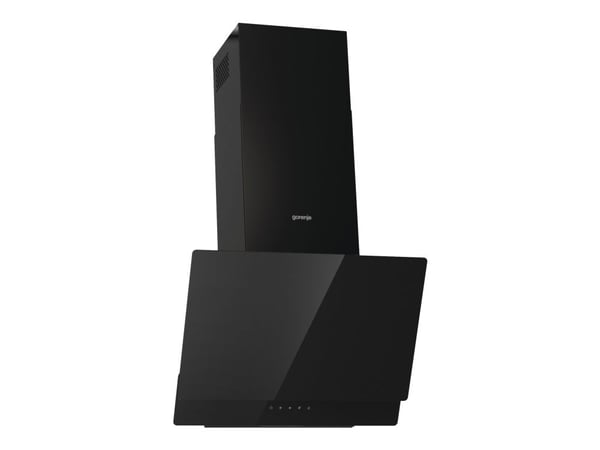 Gorenje Essential WHI649EB - Panser - skorsteinvinklet - bredde: 60 cm - dybde: 33.5 cm - ekstraksjon og resirkulasjon (-) - med intern motor - svart