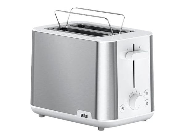 Braun PurShine HT 1510 WH – Leivänpaahdin – 2 leipää – 2 pidikettä – ruostumaton teräs/valkoinen
