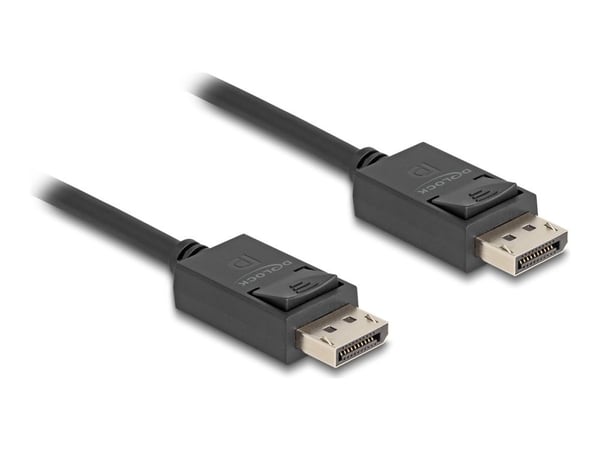 Delock - DisplayPort-kabel - DisplayPort (hann) til DisplayPort (hann) - DisplayPort 2.1 - 2 m - 8 K 60 Hz (7680 x 4320) støtte - svart