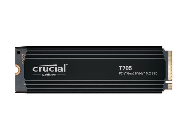 Crucial T705 - SSD - kryptert - 2 TB - intern - M.2 2280 - PCI Express 5.0 (NVMe) - TCG Opal Encryption 2.01 - integrert kjøle