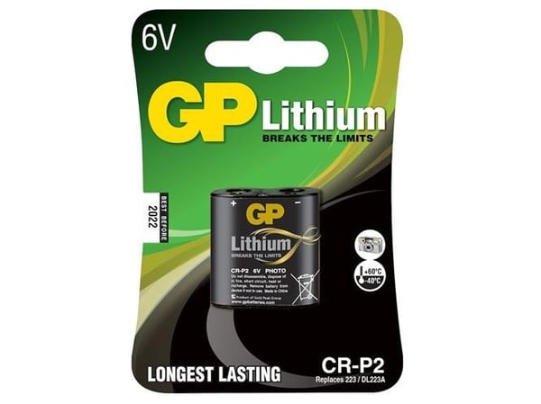 Batteri CR-P2 6V foto lithium