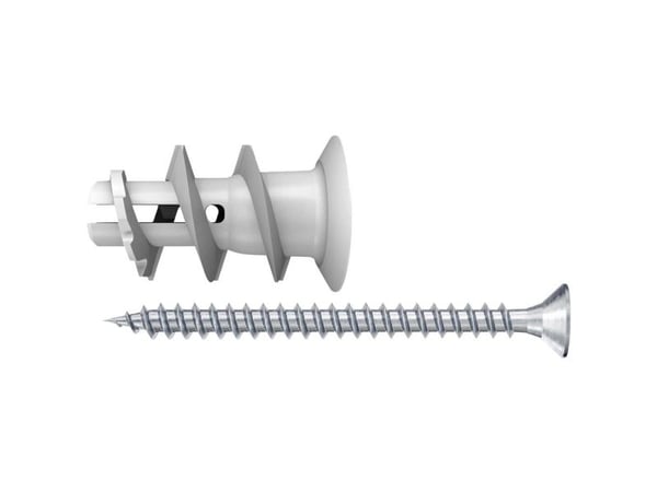 Fischer 84343, Kit med skruvar och ankare, Gipsskiva, Gipsskivor, Metall, Plast, Grå, Silver, PZ2, 22 mm