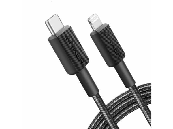 Anker A81B5G11, 0,9 m, Lightning, USB C, Hankjønn, Hankjønn, Sort