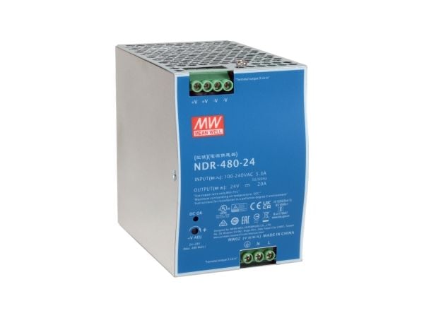 LevelOne POW-2462 - Strømforsyning (DIN-skinnemonterbar) - AC 90 - 264 / DC 127 - 370 V - 480 watt - sølv