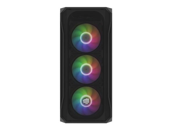 Fury Shobo SH4F RGB - Midi-tårn - ATX - sidepanel med vindu (herdet glass) - ingen strømforsyning (ATX) - svart - USB/lyd