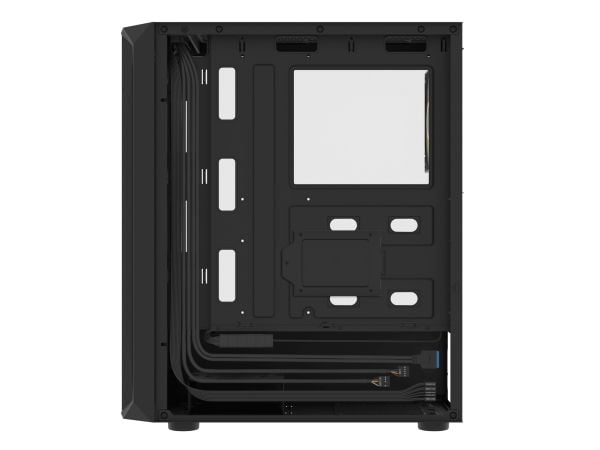 Fury Shobo SH4F RGB - Midi-tårn - ATX - sidepanel med vindu (herdet glass) - ingen strømforsyning (ATX) - svart - USB/lyd