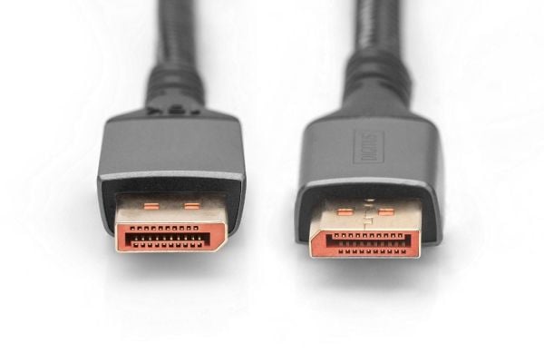 DIGITUS premium - DisplayPort-kabel - DisplayPort (hann) til DisplayPort (hann) - DisplayPort 2.1 - 1 m - 4K 240Hz støtte, 8 K 120 Hz (7680 x 4320)...