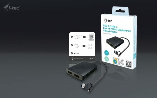 i-Tec - Video adapter - USB-C (hann) til DisplayPort (hunn) - Thunderbolt 4 - 27 cm - 4K 60Hz støtte